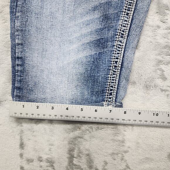 Ariya Jeans Shorts Womens 5 Juniors Blue Low Rise Bermuda Cuffed Stretch Denim - Picture 11 of 12